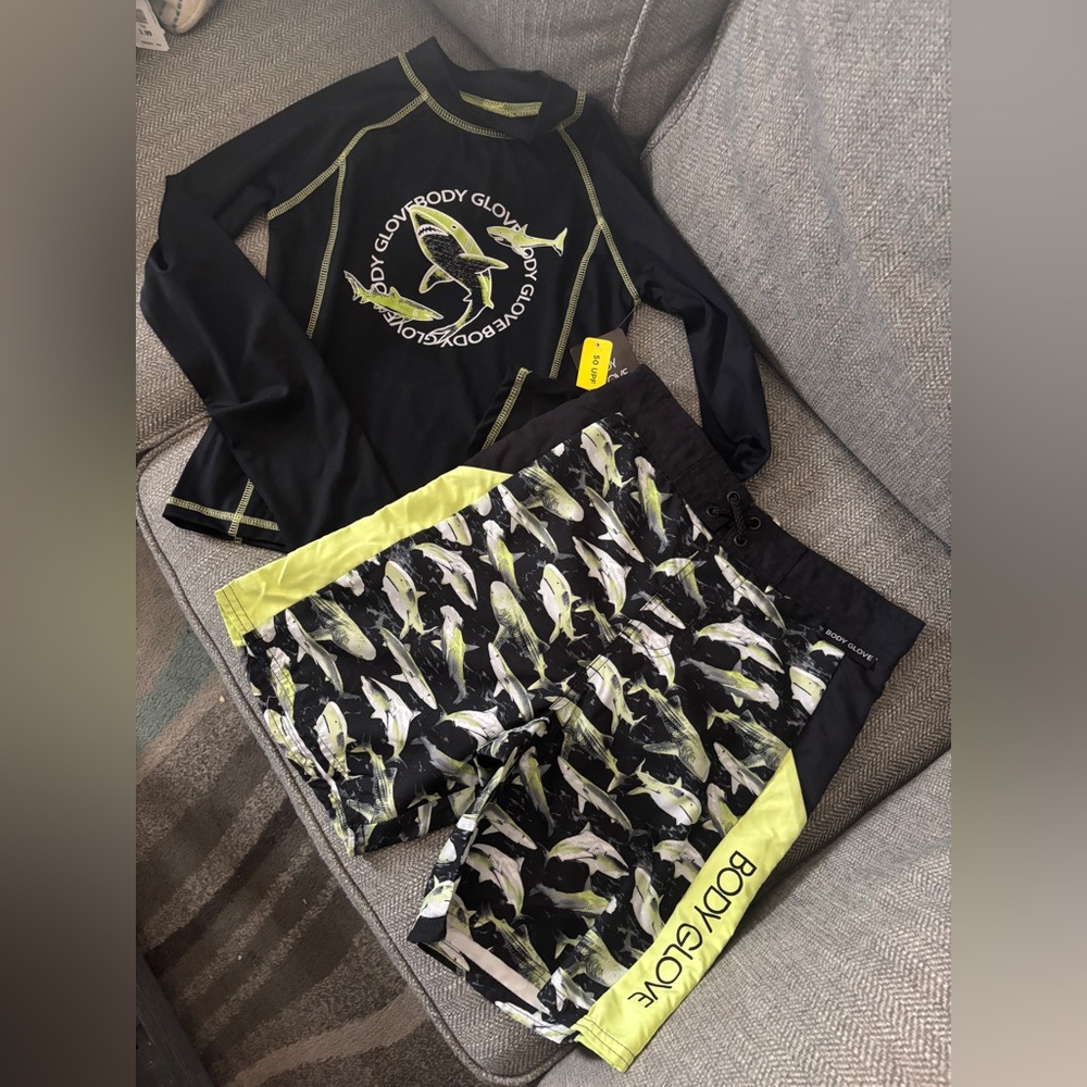 Body Glove Kids Boys Swimsuit Set Sz 12